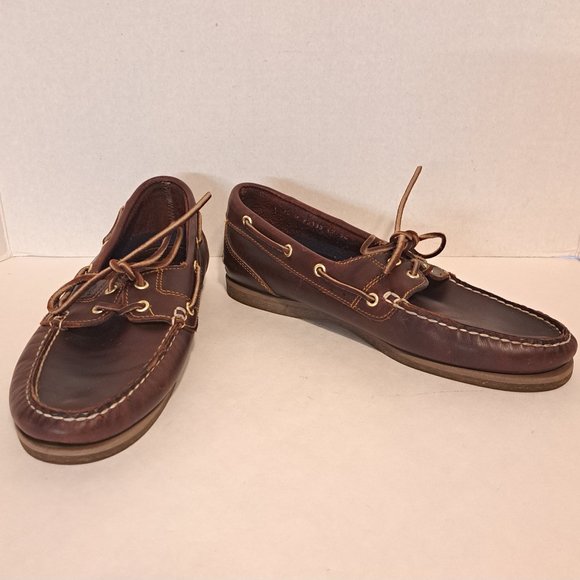 Timberland Brown Leather Boat Shoes - Picture 2 of 9